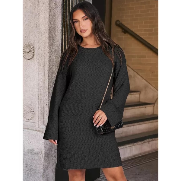 imageANRABESS Women Casual Crewneck Long Sleeve Oversized Chunky Sweater Mini Dress Winter Loose Slouchy Soft TunicBlack