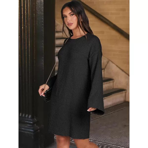 imageANRABESS Women Casual Crewneck Long Sleeve Oversized Chunky Sweater Mini Dress Winter Loose Slouchy Soft TunicBlack