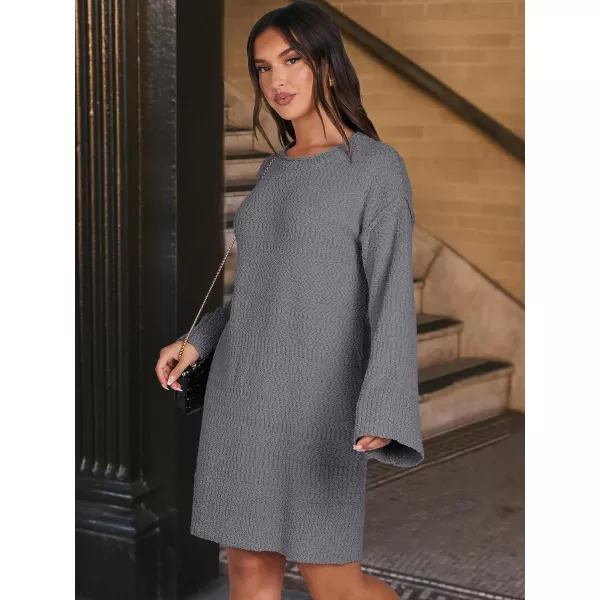 imageANRABESS Women Casual Crewneck Long Sleeve Oversized Chunky Sweater Mini Dress Winter Loose Slouchy Soft TunicDeep Gray