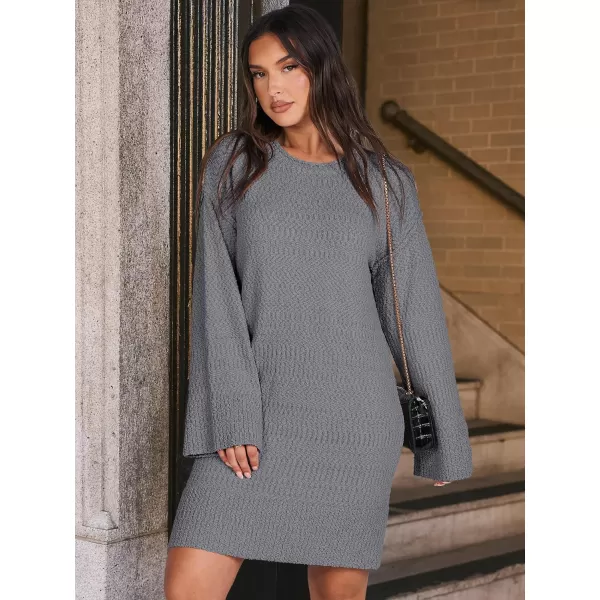 imageANRABESS Women Casual Crewneck Long Sleeve Oversized Chunky Sweater Mini Dress Winter Loose Slouchy Soft TunicDeep Gray