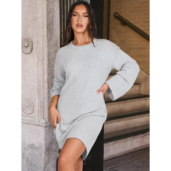 imageANRABESS Women Casual Crewneck Long Sleeve Oversized Chunky Sweater Mini Dress Winter Loose Slouchy Soft TunicGray