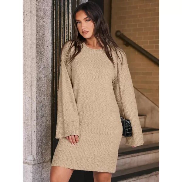 imageANRABESS Women Casual Crewneck Long Sleeve Oversized Chunky Sweater Mini Dress Winter Loose Slouchy Soft TunicKhaki