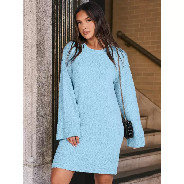 imageANRABESS Women Casual Crewneck Long Sleeve Oversized Chunky Sweater Mini Dress Winter Loose Slouchy Soft TunicSky Blue