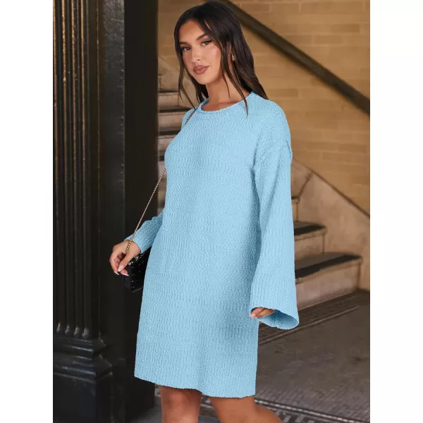 imageANRABESS Women Casual Crewneck Long Sleeve Oversized Chunky Sweater Mini Dress Winter Loose Slouchy Soft TunicSky Blue