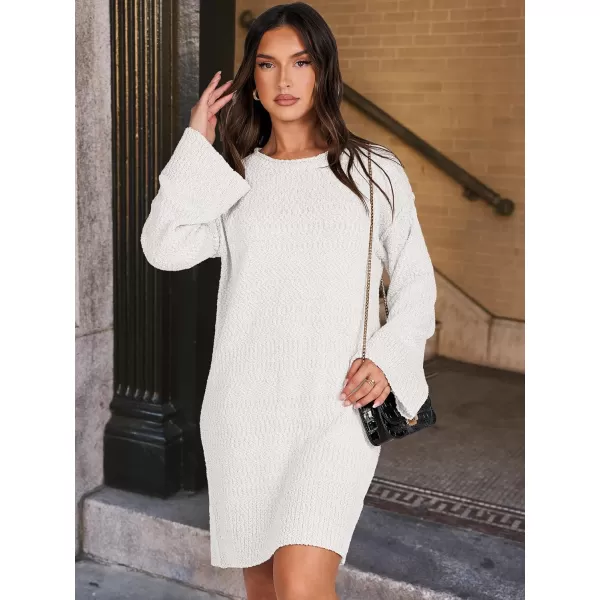 imageANRABESS Women Casual Crewneck Long Sleeve Oversized Chunky Sweater Mini Dress Winter Loose Slouchy Soft TunicWhite