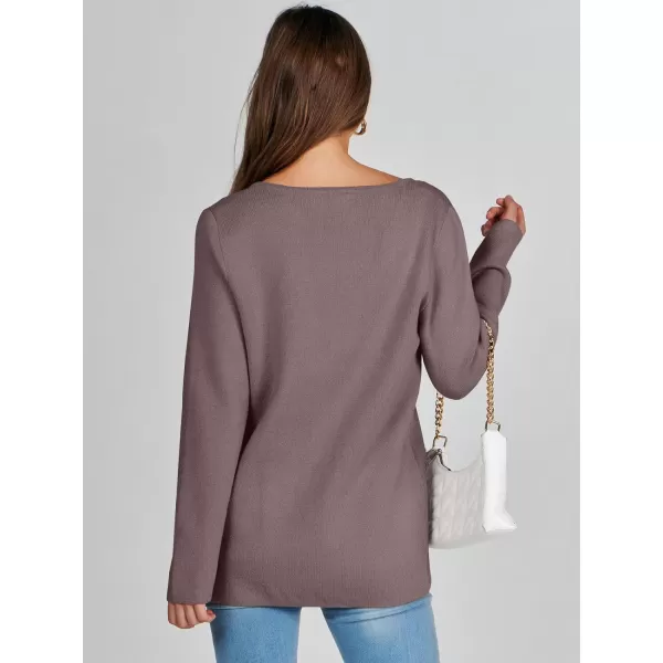 imageANRABESS Women Casual Long Sleeve V Neck Button Down Cardigan Sweater BlazerAlmond