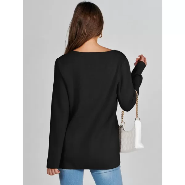 imageANRABESS Women Casual Long Sleeve V Neck Button Down Cardigan Sweater BlazerBlack