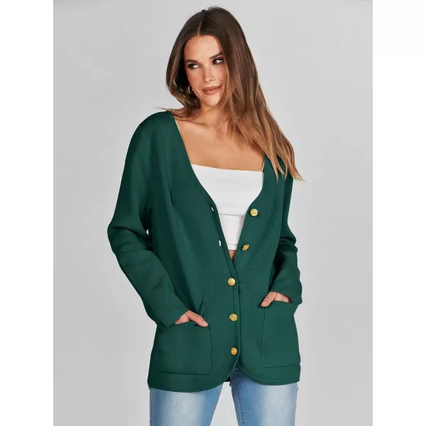 imageANRABESS Women Casual Long Sleeve V Neck Button Down Cardigan Sweater BlazerOpal Green