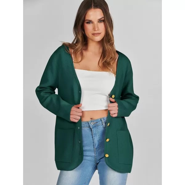 imageANRABESS Women Casual Long Sleeve V Neck Button Down Cardigan Sweater BlazerOpal Green