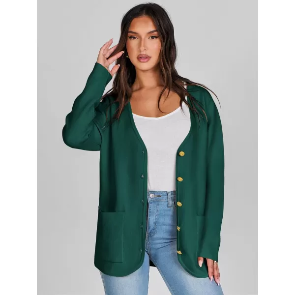 imageANRABESS Women Casual Long Sleeve V Neck Button Down Cardigan Sweater BlazerOpal Green