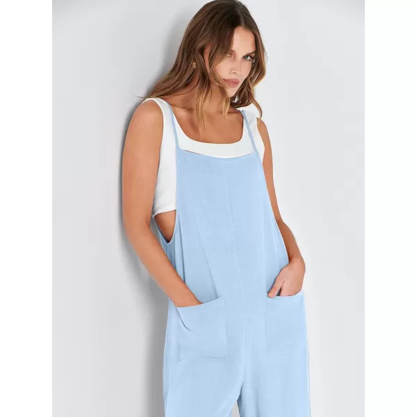 imageANRABESS Women Casual Loose Long Bib Pants Wide Leg Jumpsuits Baggy Linen Rompers Overalls with PocketsSky