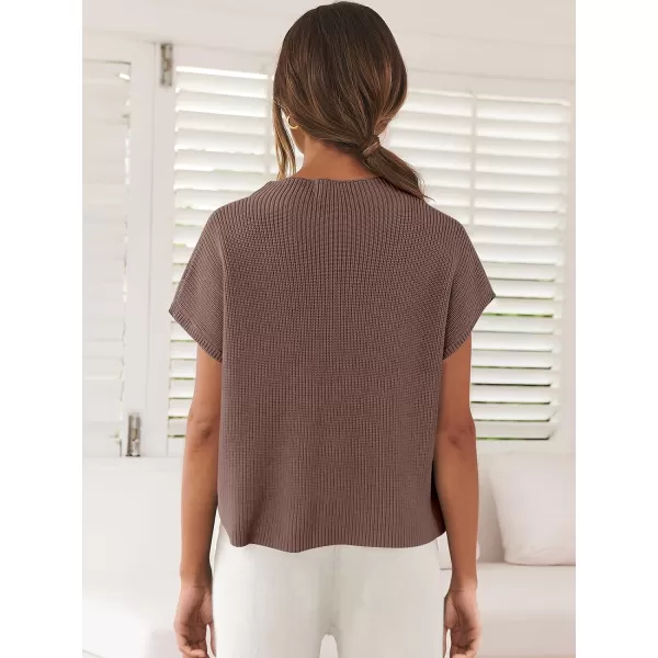 imageANRABESS Women Casual Sleeveless Mock Neck Ribbed Knit Loose Fit Trendy Spring Cropped Sweater Top with PocketCofffe