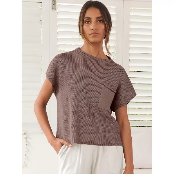 imageANRABESS Women Casual Sleeveless Mock Neck Ribbed Knit Loose Fit Trendy Spring Cropped Sweater Top with PocketCofffe