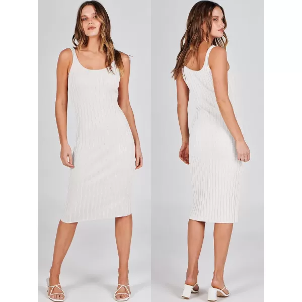 imageANRABESS Women Casual Two Piece Outfits Long Sleeve Ribbed Knit Crop Top and Bodycon Midi Dresses Pullover Sweater SetsWhite