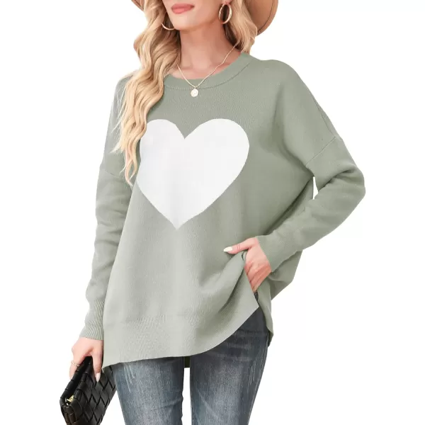 imageANRABESS Women Crewneck Batwing Sleeve 2023 Fall Oversized Side Slit Ribbed Knit Pullover Sweater TopGreyWhite