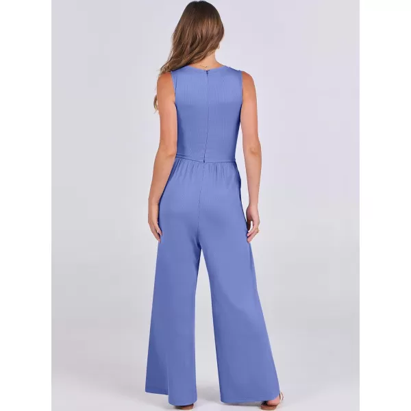 imageANRABESS Women Dressy Jumpsuits 2024 Casual Summer Sleeveless High Neck Rib Tank Top Wide Leg Pants Romper OutfitsBlue
