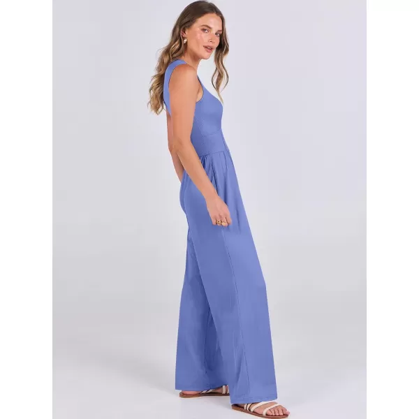 imageANRABESS Women Dressy Jumpsuits 2024 Casual Summer Sleeveless High Neck Rib Tank Top Wide Leg Pants Romper OutfitsBlue