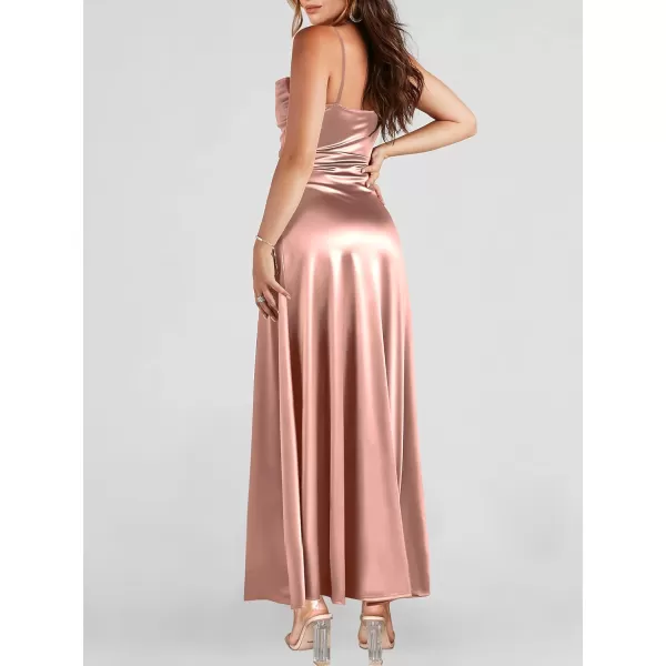 imageANRABESS Women Formal Satin Spaghetti Strap Cowl Neck Bodycon Slit Prom Cocktail Maxi Dress Evening PartyLight Pink
