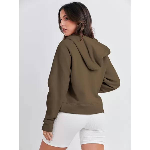 imageANRABESS Women Half Zip Cropped Hoodies Fleece Quarter Zip Up Pullover Sweatshirts Winter Clothes 2023 Outfits SweaterCoffee