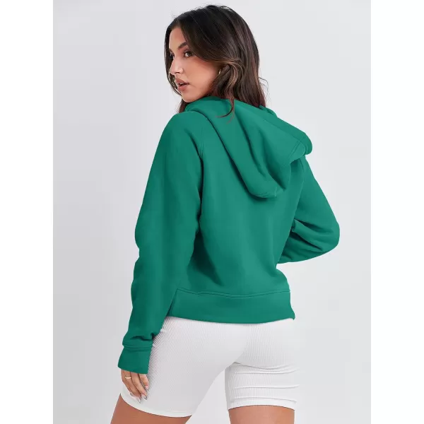 imageANRABESS Women Half Zip Cropped Hoodies Fleece Quarter Zip Up Pullover Sweatshirts Winter Clothes 2023 Outfits SweaterGreen