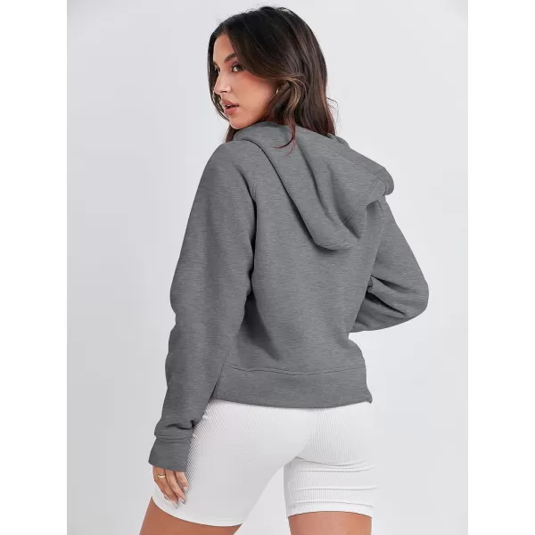 imageANRABESS Women Half Zip Cropped Hoodies Fleece Quarter Zip Up Pullover Sweatshirts Winter Clothes 2023 Outfits SweaterGrey