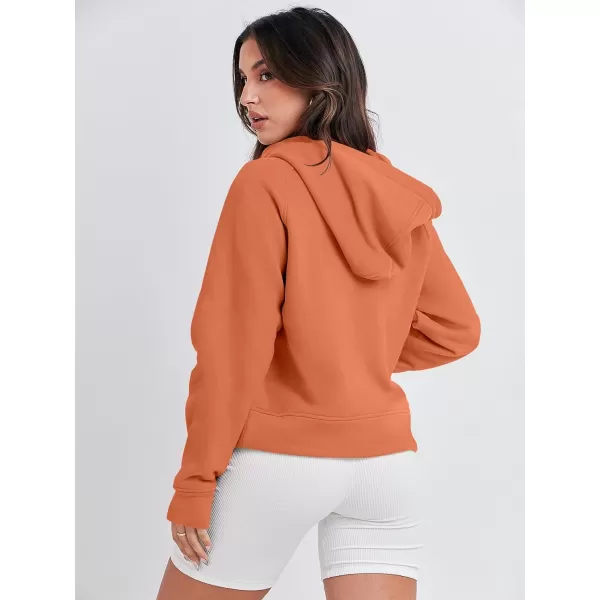 imageANRABESS Women Half Zip Cropped Hoodies Fleece Quarter Zip Up Pullover Sweatshirts Winter Clothes 2023 Outfits SweaterOrange