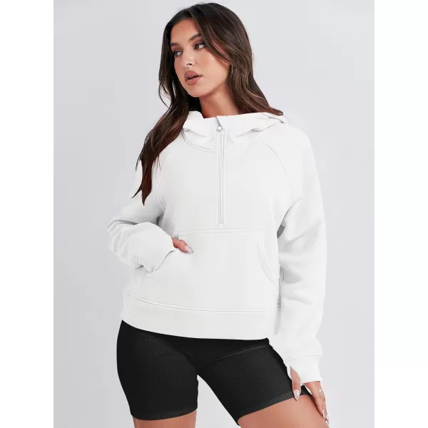 imageANRABESS Women Half Zip Cropped Hoodies Fleece Quarter Zip Up Pullover Sweatshirts Winter Clothes 2023 Outfits SweaterWhite