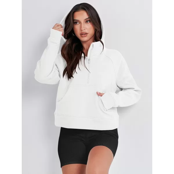 imageANRABESS Women Half Zip Cropped Hoodies Fleece Quarter Zip Up Pullover Sweatshirts Winter Clothes 2023 Outfits SweaterWhite