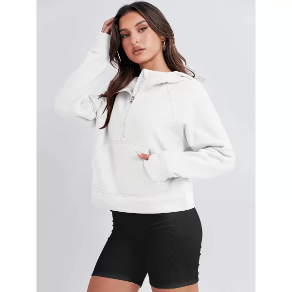 imageANRABESS Women Half Zip Cropped Hoodies Fleece Quarter Zip Up Pullover Sweatshirts Winter Clothes 2023 Outfits SweaterWhite