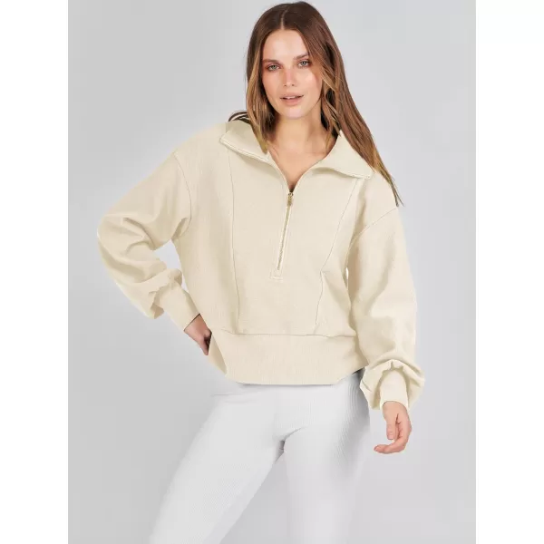 imageANRABESS Women Half Zip Cropped Sweatshirt Casual Fleece Quarter Zip Up Rib Knit Pullover 2023 Fall ClothesANRABESS Women Half Zip Cropped Sweatshirt Casual Fleece Quarter Zip Up Rib Knit Pullover 2023 Fall Clothes