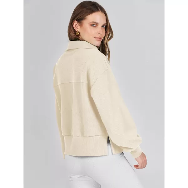 imageANRABESS Women Half Zip Cropped Sweatshirt Casual Fleece Quarter Zip Up Rib Knit Pullover 2023 Fall ClothesANRABESS Women Half Zip Cropped Sweatshirt Casual Fleece Quarter Zip Up Rib Knit Pullover 2023 Fall Clothes