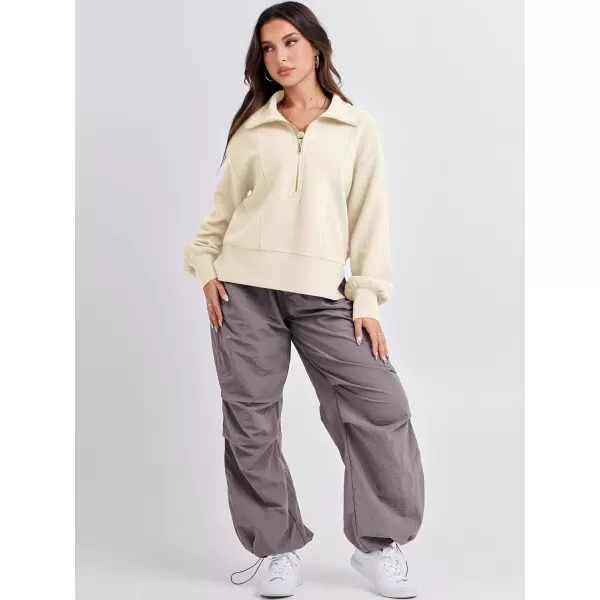 imageANRABESS Women Half Zip Cropped Sweatshirt Casual Fleece Quarter Zip Up Rib Knit Pullover 2023 Fall ClothesANRABESS Women Half Zip Cropped Sweatshirt Casual Fleece Quarter Zip Up Rib Knit Pullover 2023 Fall Clothes
