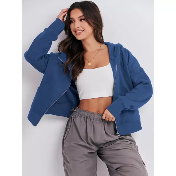 imageANRABESS Women Hoodies Fleece Lined Full Zipper Sweatshirts Long Sleeve Crop Tops Clothes Sweater Thumb HoleDark Blue
