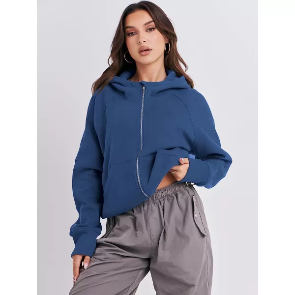 imageANRABESS Women Hoodies Fleece Lined Full Zipper Sweatshirts Long Sleeve Crop Tops Clothes Sweater Thumb HoleDark Blue