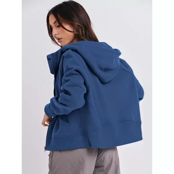 imageANRABESS Women Hoodies Fleece Lined Full Zipper Sweatshirts Long Sleeve Crop Tops Clothes Sweater Thumb HoleDark Blue