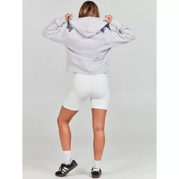 imageANRABESS Women Hoodies Fleece Lined Full Zipper Sweatshirts Long Sleeve Crop Tops Clothes Sweater Thumb HoleGery