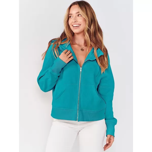 imageANRABESS Women Hoodies Fleece Lined Full Zipper Sweatshirts Long Sleeve Crop Tops Clothes Sweater Thumb HoleLake
