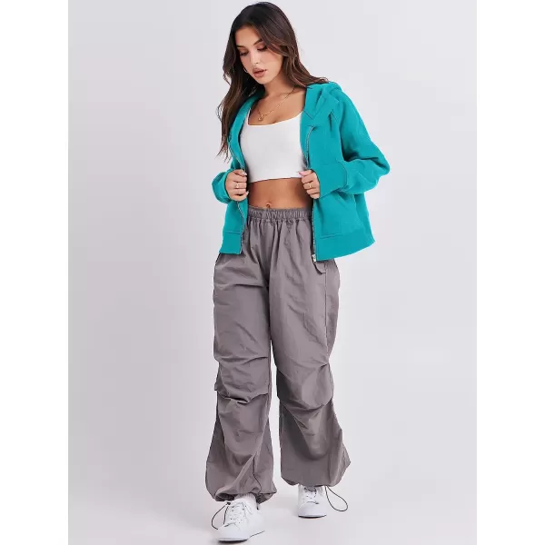 imageANRABESS Women Hoodies Fleece Lined Full Zipper Sweatshirts Long Sleeve Crop Tops Clothes Sweater Thumb HoleLake