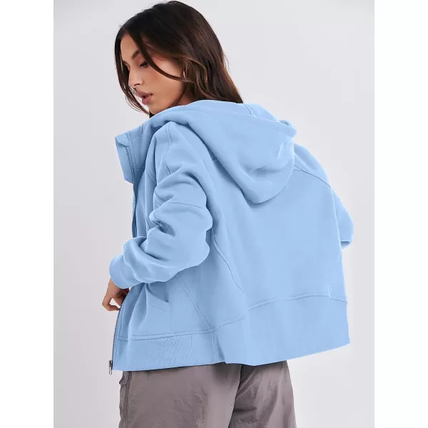 imageANRABESS Women Hoodies Fleece Lined Full Zipper Sweatshirts Long Sleeve Crop Tops Clothes Sweater Thumb HoleLight Blue