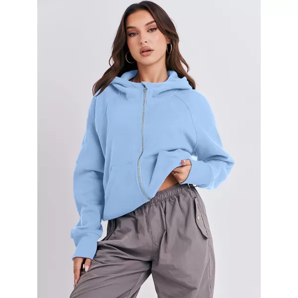 imageANRABESS Women Hoodies Fleece Lined Full Zipper Sweatshirts Long Sleeve Crop Tops Clothes Sweater Thumb HoleLight Blue