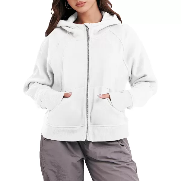 imageANRABESS Women Hoodies Fleece Lined Full Zipper Sweatshirts Long Sleeve Crop Tops Clothes Sweater Thumb HoleWhite