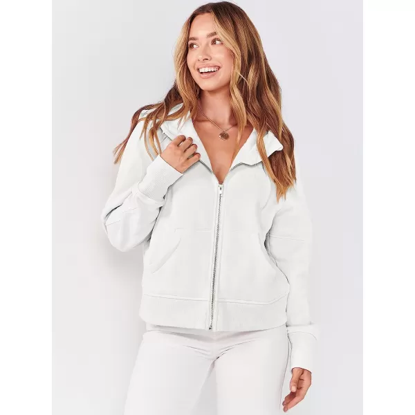 imageANRABESS Women Hoodies Fleece Lined Full Zipper Sweatshirts Long Sleeve Crop Tops Clothes Sweater Thumb HoleWhite