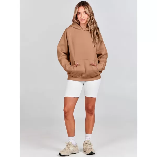 imageANRABESS Women Hoodies Fleece Oversized Sweatshirt Casual Basic Long Sleeve Athletic Workout Pullover Fall ClothesLight Brown