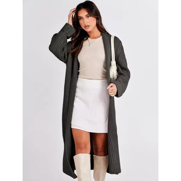 imageANRABESS Women Knit Long Cardigan Long Sleeve Open Front Lapel Oversized Sweater Coat 2023 Fall ClothesDeep Coffee