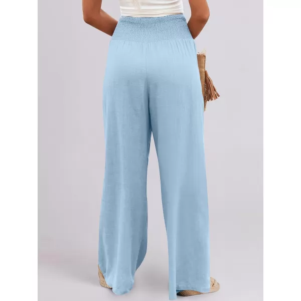 imageANRABESS Women Linen Palazzo Pants Summer Boho Wide Leg High Waist Casual Lounge Pant Trousers with PocketsBaby Blue