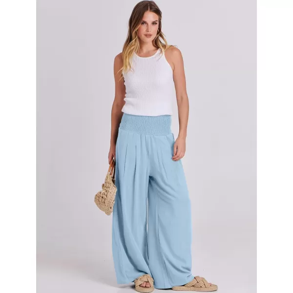 imageANRABESS Women Linen Palazzo Pants Summer Boho Wide Leg High Waist Casual Lounge Pant Trousers with PocketsBaby Blue
