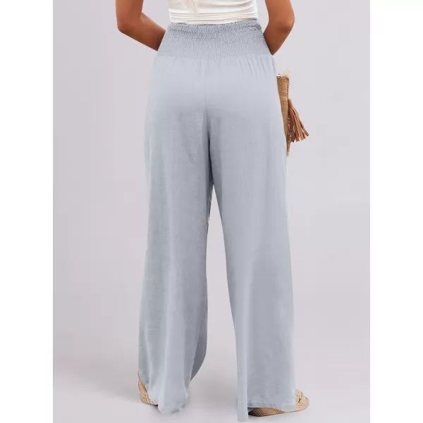 imageANRABESS Women Linen Palazzo Pants Summer Boho Wide Leg High Waist Casual Lounge Pant Trousers with PocketsLight Blue