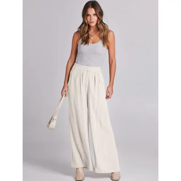 imageANRABESS Women Linen Palazzo Pants Summer Wide Leg High Waist Casual Long Lounge Pant Trousers with PocketApricot