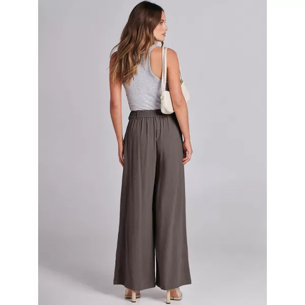 imageANRABESS Women Linen Palazzo Pants Summer Wide Leg High Waist Casual Long Lounge Pant Trousers with PocketCoffee