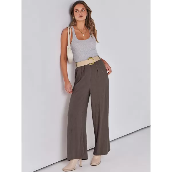 imageANRABESS Women Linen Palazzo Pants Summer Wide Leg High Waist Casual Long Lounge Pant Trousers with PocketCoffee